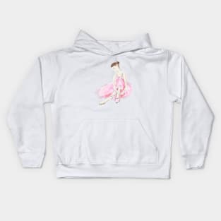 Pink ballet dancer Kids Hoodie